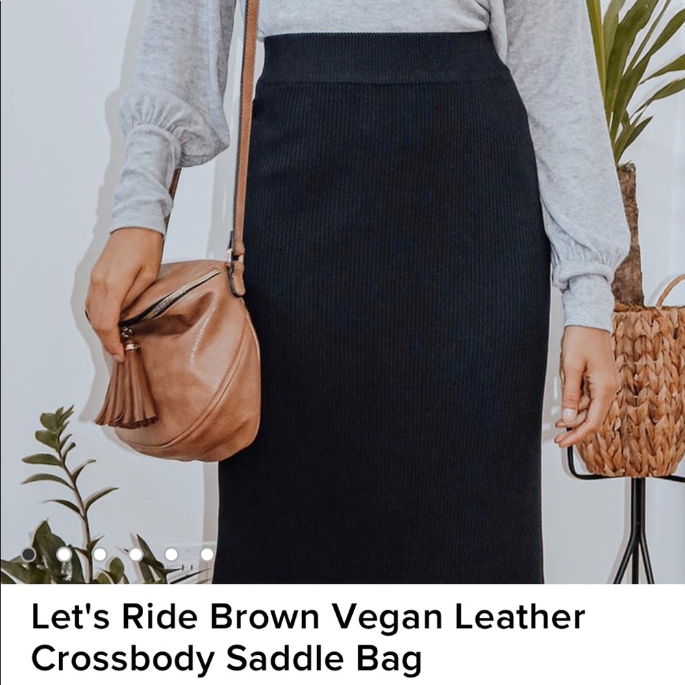 Lulus Let's Ride Brown Vegan Leather Crossbody Bag
